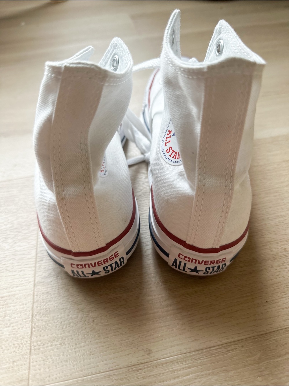 Converse White High-Top Canvas Sneakers Size 7 - Picture 5 of 7